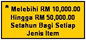 Text Box: * Melebihi RM 10,000.00
Hingga RM 50,000.00
Setahun Bagi Setiap
Jenis Item
